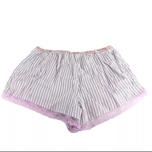 Victoria's Secret Lavender Stripes Lace Frilly Panties Sleep  Hipster - Picture 1 of 5